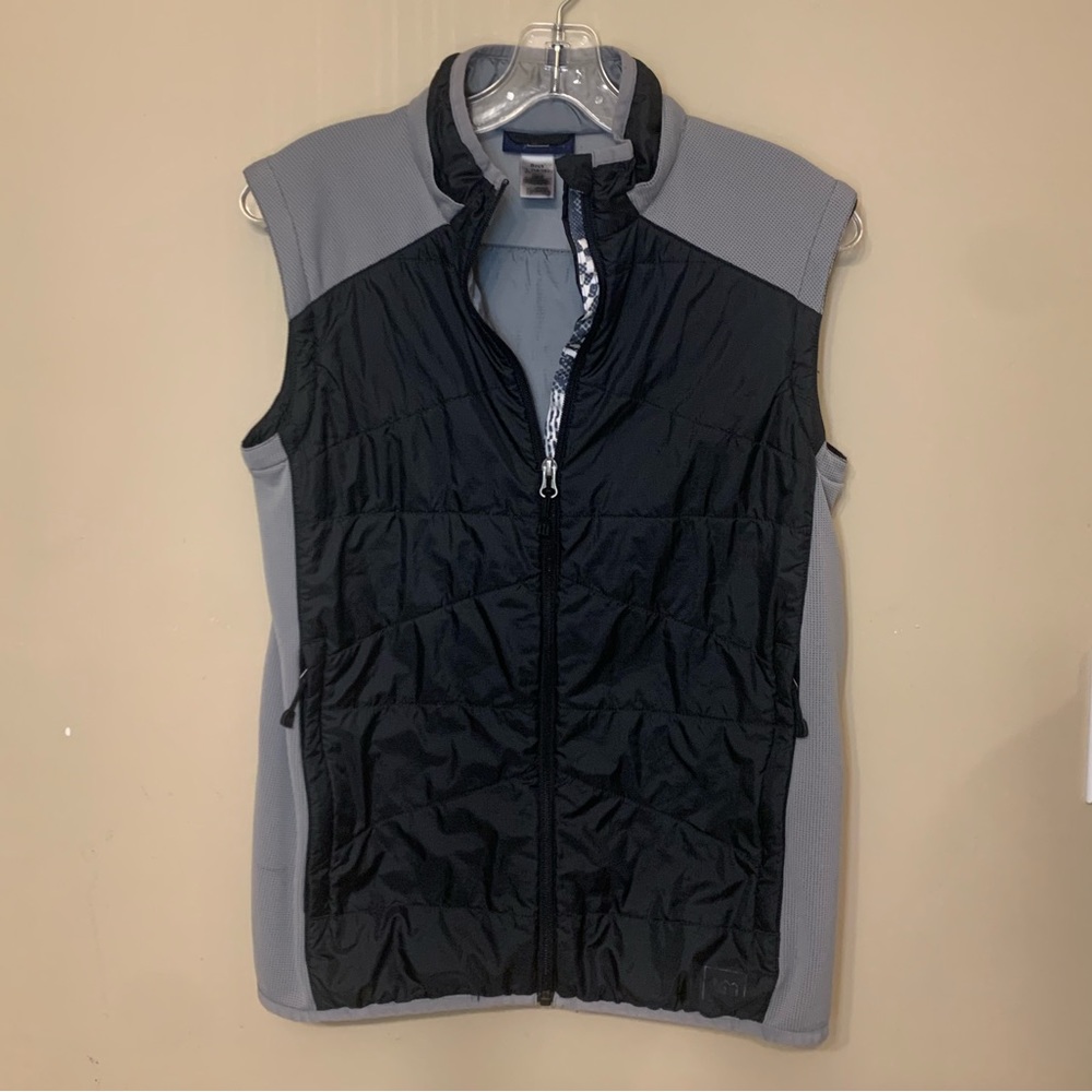 REI Black & Gray Vest/Coat with removable sleeves, size 14-16